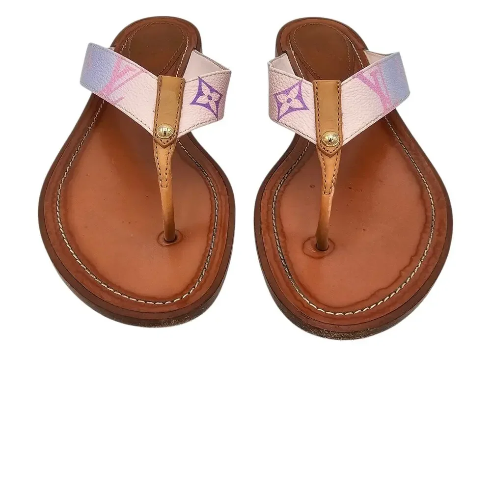 Louis Vuitton LV Sunny Flat Thong Sandal Flip Flop Pink Purple Size 38 US 8